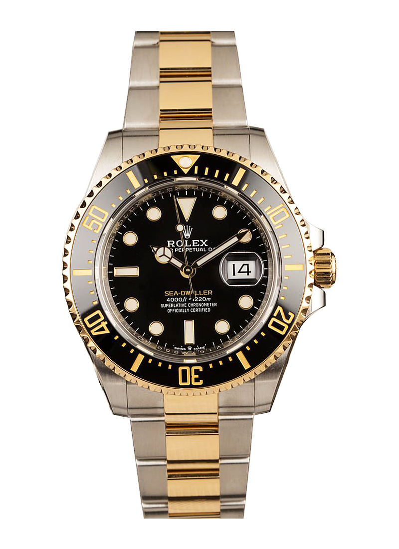 Pre-Owned Rolex Sea Dweller 43mm in Steel and Yellow Gold with Black Ceramic Bezel