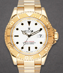 Yacht-master Large Size 40mm in Yellow Gold on Oyster Bracelet with White Dial with Black Markers