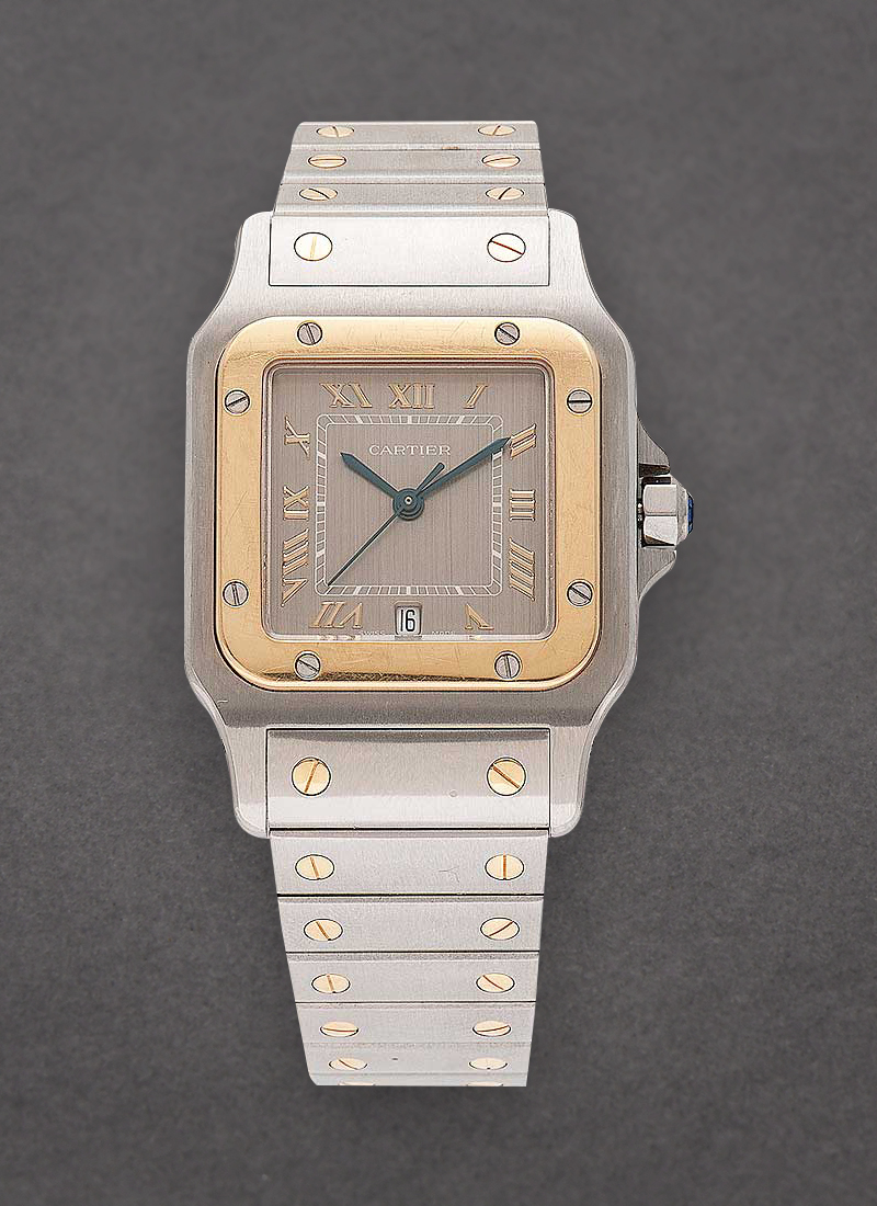 Cartier Santos Galbee Ladies in Steel with Yellow Gold Bezel