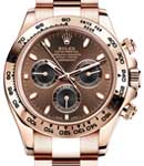 Daytona Cosmograph in Rose Gold with Engraved Bezel on Oyster Bracelet with Chocolate Index Dial