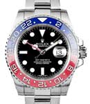 GMT Master II Red and Blue Ceramic Bezel 18K White Gold on Oyster Bracelet with Black Dial