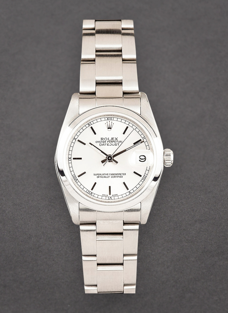 Pre-Owned Rolex Mid Size Datejust 31mm in Steel with Smooth Bezel