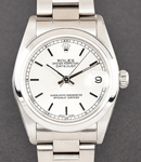 Mid Size Datejust 31mm in Steel with Smooth Bezel on Oyster Bracelet with Silver Stick Dial