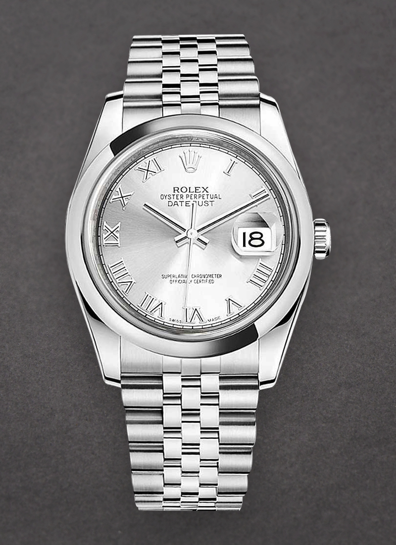 Pre-Owned Rolex Datejust 36mm in Steel with Smooth Bezel