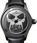Bubble Skull Tourbilllon in Black PVD on Black Calfskin Leather Strap with Black Skull Dial