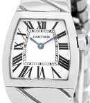 La Dona de Cartier Small Size in Steel on Steel Bracelet with White Roman Dial