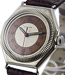 Rolex Rare Vintage Octagon  case Oyster Nickel Circa 1940's Two tone Silver rose dial Fully restored flawless.