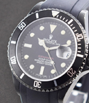 Black DLC Submariner on Black Rubber Strap