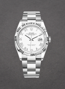 Rolex Unworn 126234-0026 Datejust 36mm in Steel with White Gold Fluted Bezel 126234-0026