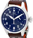 Big Pilot 46mm in Steel on Brown Calfskin Leather Strap with Blue Arabic Dial