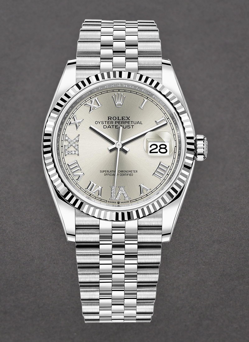 Rolex Unworn Datejust 36mm in Steel and White Gold Fluted Bezel