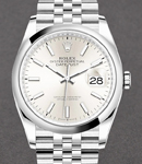 Datejust 36mm in Steel with Domed Bezel on Jubilee Bracelet with Silver Index Dial