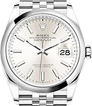 Datejust 36mm in Steel with Domed Bezel on Jubilee Bracelet with Silver Index Dial