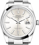 Datejust 36mm in Steel with Domed Bezel on Oyster Bracelet with Silver Index Dial