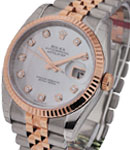 Datejust 36mm in Steel with Rose Gold Fluted Bezel on Jubilee Bracelet with MOP Diamond Dial