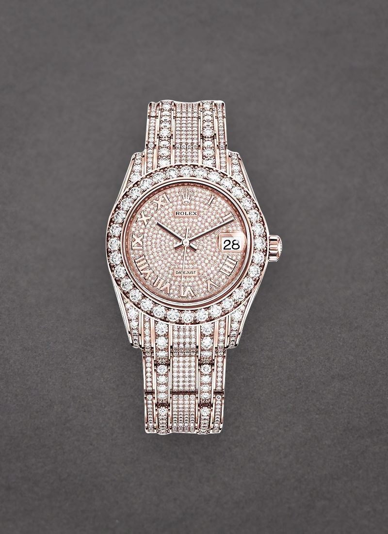 Pre-Owned Rolex Masterpiece Midsize in Rose Gold with Diamond Bezel