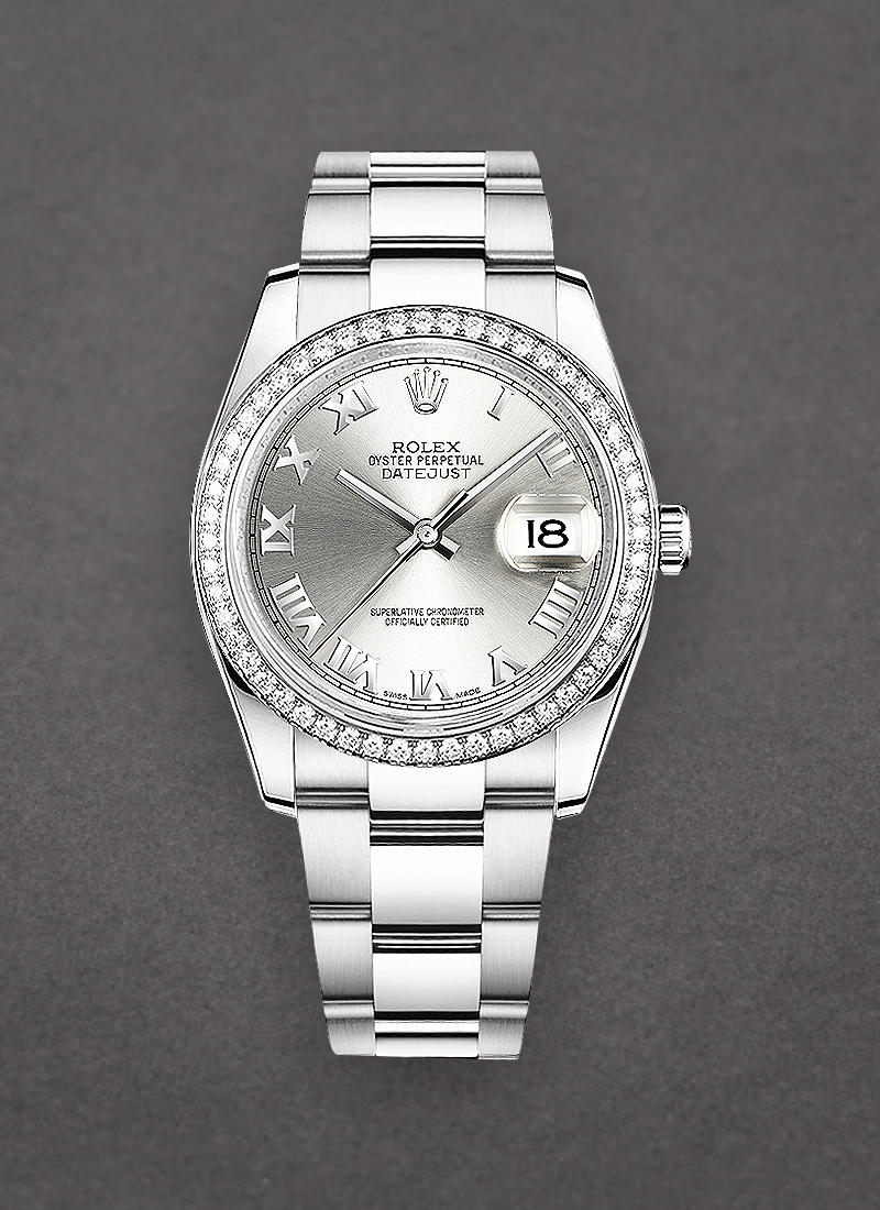 Pre-Owned Rolex Datejust 36mm in Steel with Diamond Bezel