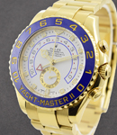 Yacht-Master II 44mm Large Size in Yellow Gold with Mercedes Hands on Oyster Bracelet with White Dial