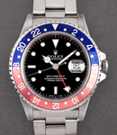 GMT-Master II in Steel with Blue and Red Pepsi Bezel on Oyster Bracelet with Black Dial