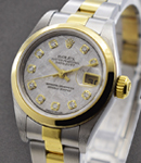 Ladies Datejust 26mm 2-Tone with Meteorite Diamond Dial  on Oyster Bracelet with White Meteorite Diamond Dial