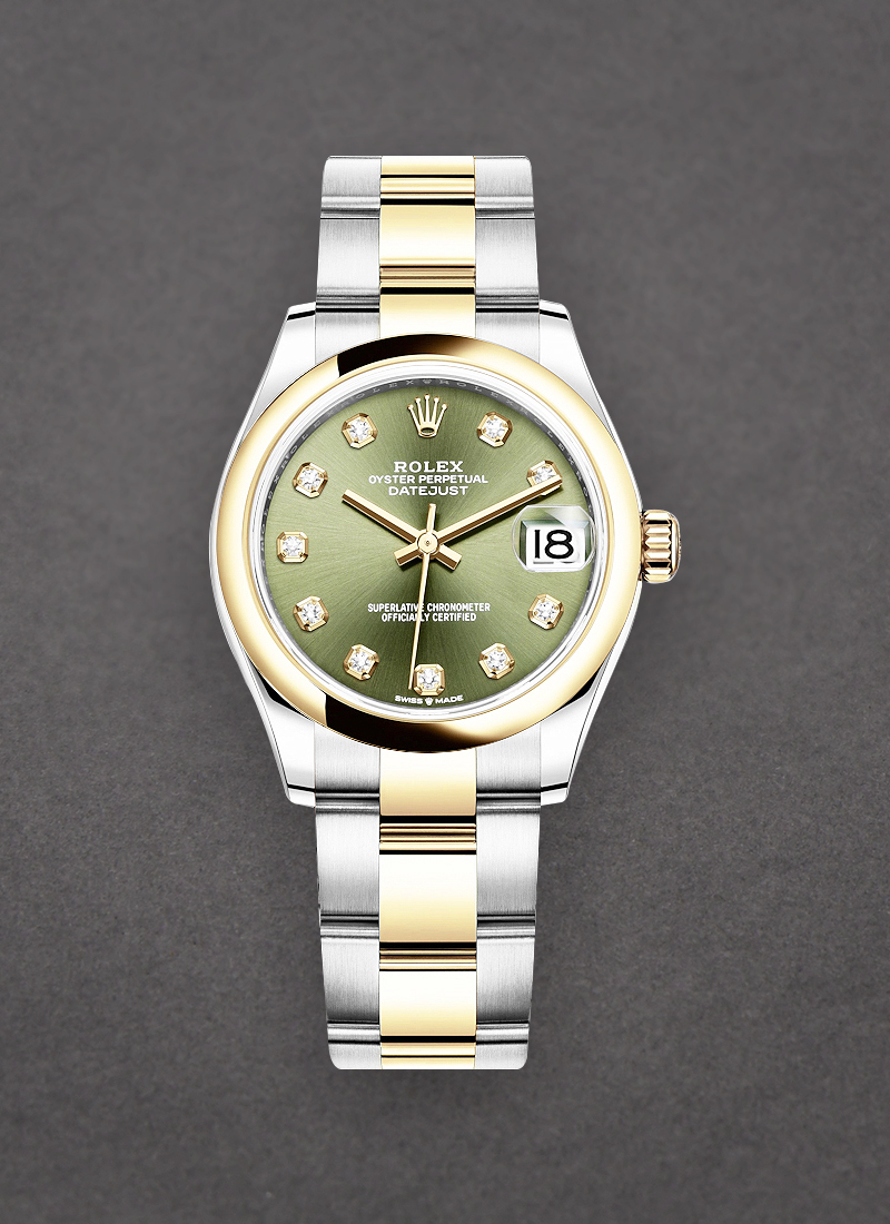 Rolex Unworn Datejust 31mm in Steel with Yellow Gold Domed Bezel