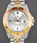 GMT Master 40mm in Steel with Rootbeer Bezel on Oyster Bracelet with Silver Diamond Dial