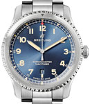 Navitimer Date 41mm Automatic in Steel on Steel Bracelet with Blue Dial
