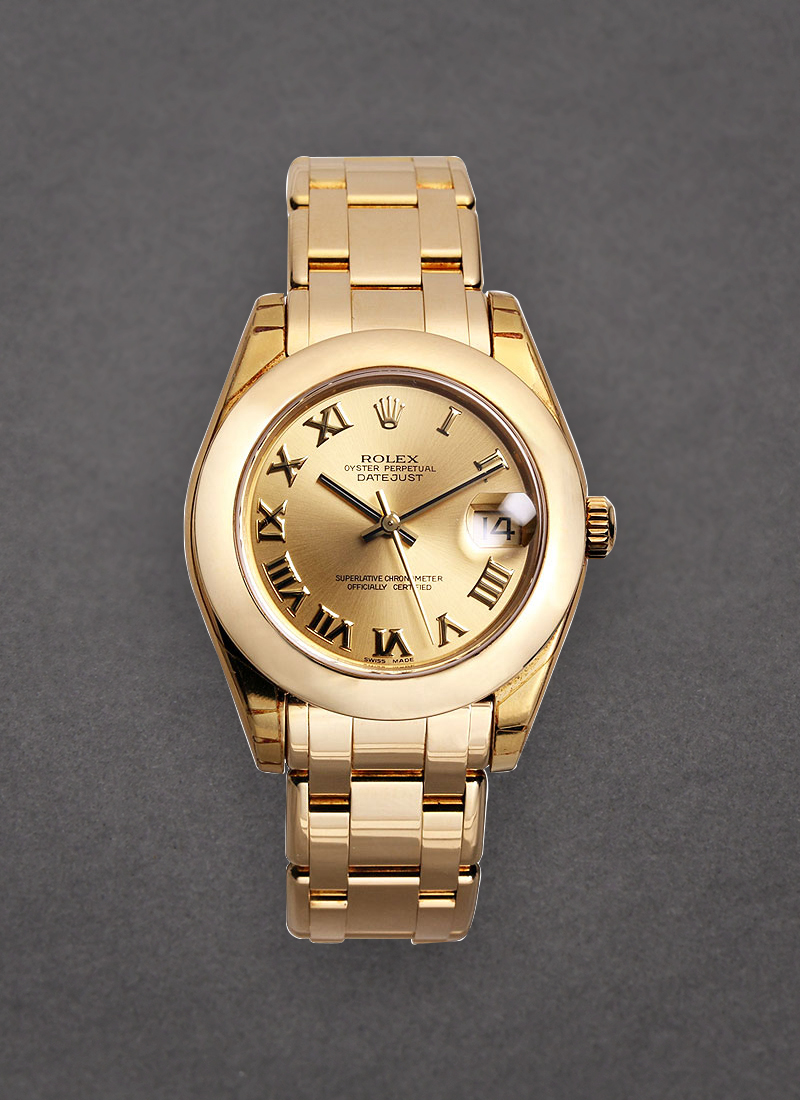 Pre-Owned Rolex Masterpiece Midsize 34mm in Yellow Gold with Smooth Bezel