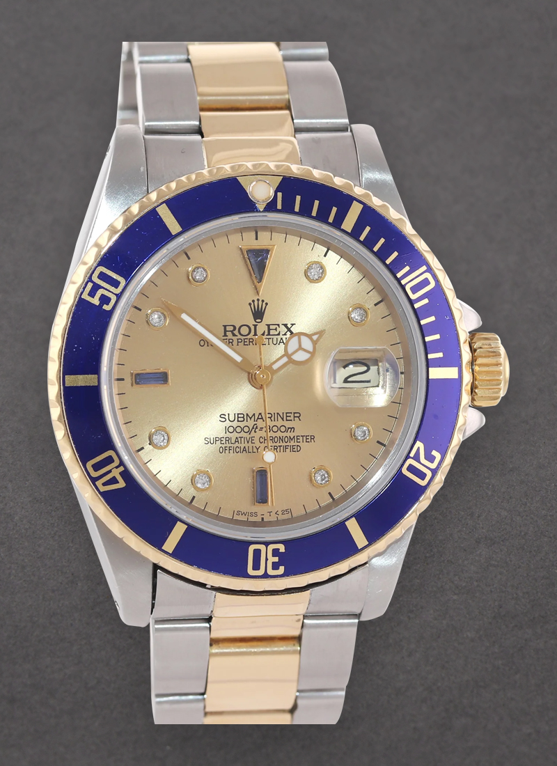 Pre-Owned Rolex Submariner 40mm in Steel and Yellow Gold Blue Bezel