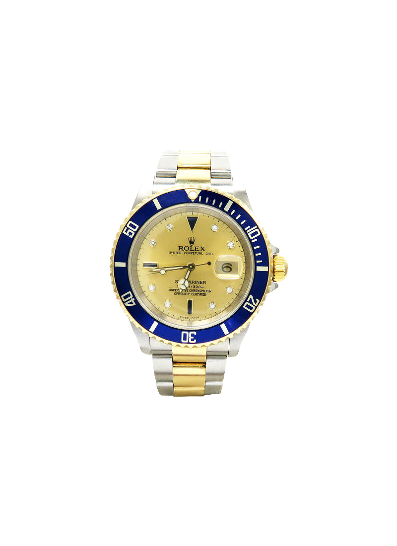 Pre-Owned Rolex Submariner 40mm in Steel and Yellow Gold Blue Bezel