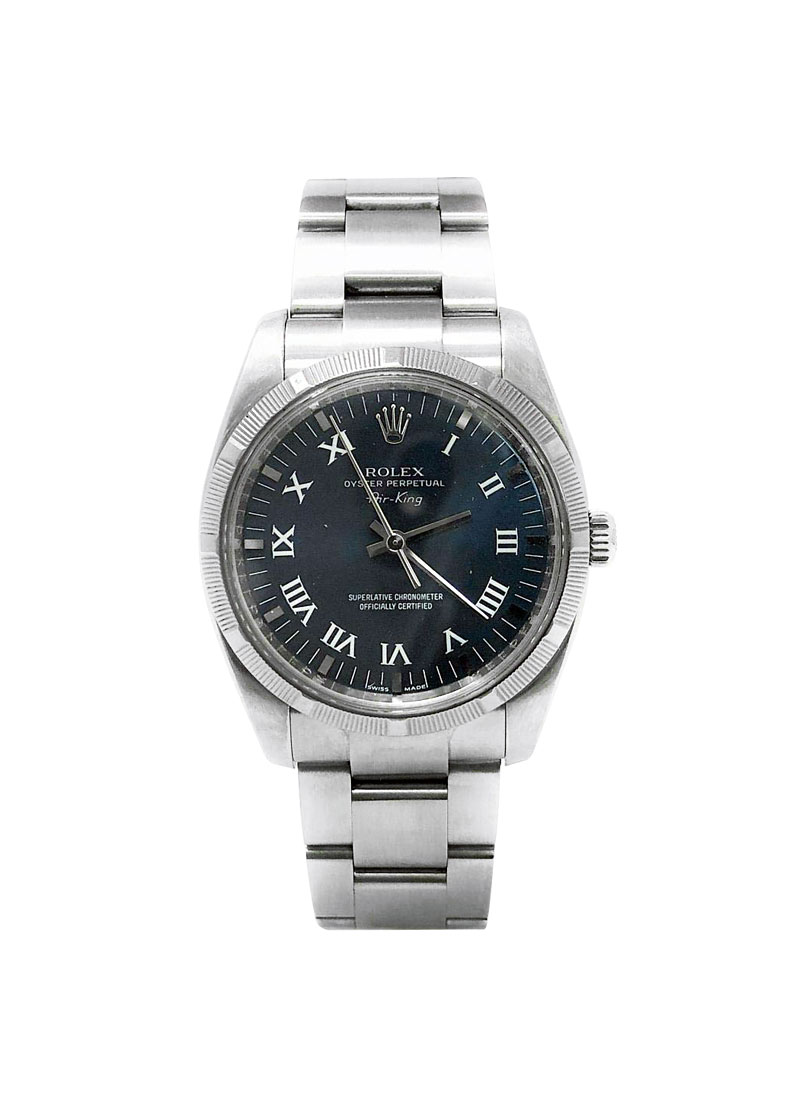 Pre-Owned Rolex Air-King 34mm in Steel with Engine Bezel