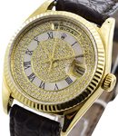 36mm Yellow Gold President on a Strap Aftermarket Diamond Dial