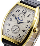 Cintree Curvex 2852 Size with Power Reserve Indicator Yellow Gold on Strap with Silver Dial