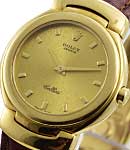 Cellini Lady's Quartz 6621/8 with Champagne Dial  Yellow Gold on Strap