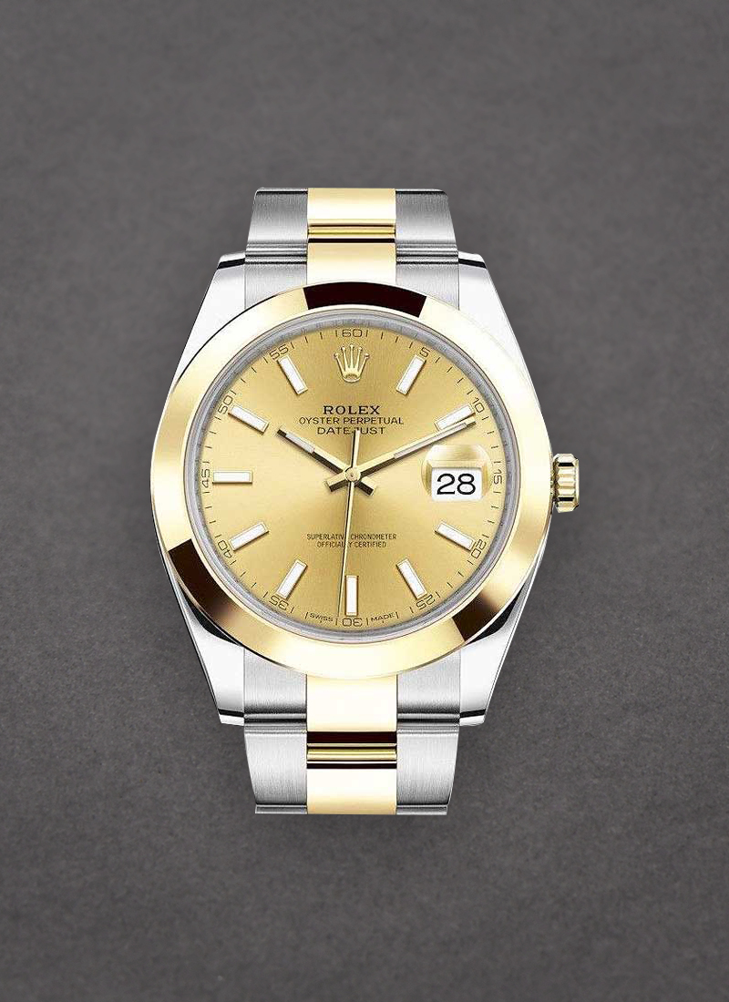 Pre-Owned Rolex Datejust 41mm in Steel with Yellow Gold Smooth Bezel