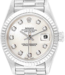 Ladies President in White Gold with Fluted Bezel on President Bracelet with MOP Diamond Dial