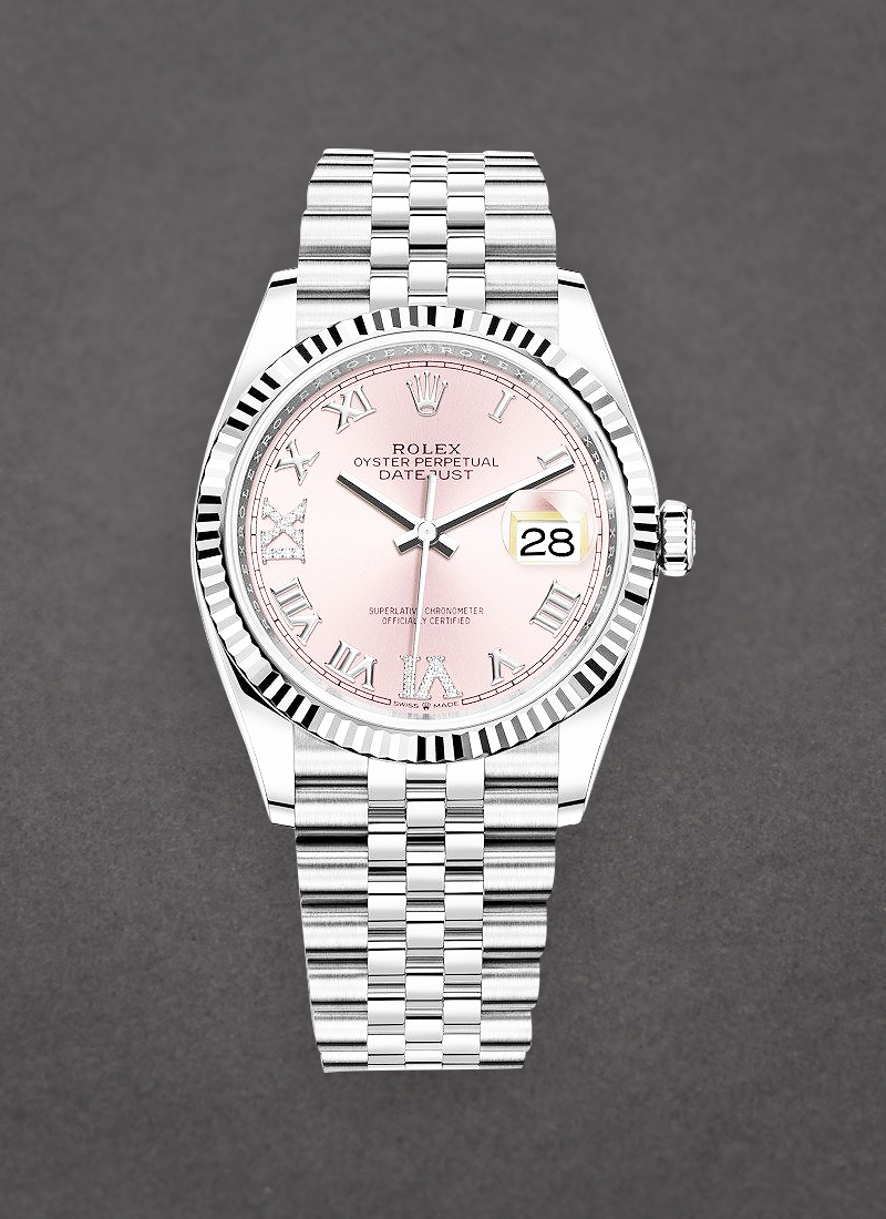 Rolex Unworn Datejust 36mm in Steel and White Gold Fluted Bezel