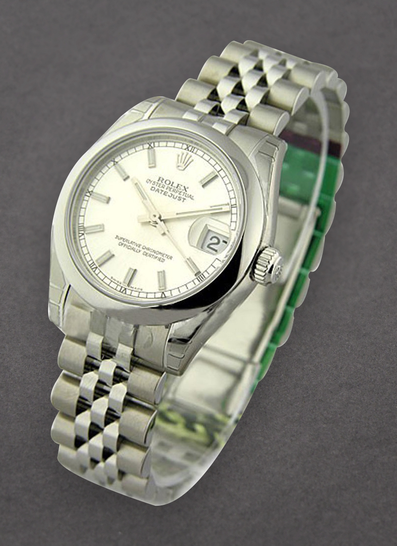 Pre-Owned Rolex Mid Size 31mm Datejust in Steel with Smooth Bezel