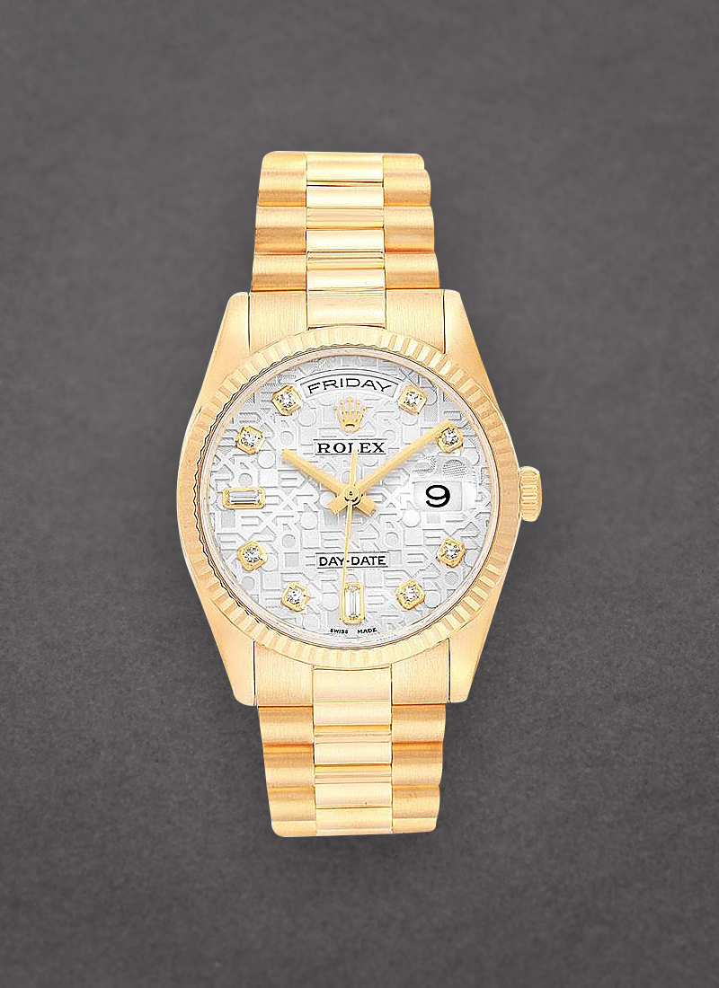 Pre-Owned Rolex President Day-Date 36mm in Yellow Gold with Fluted Bezel