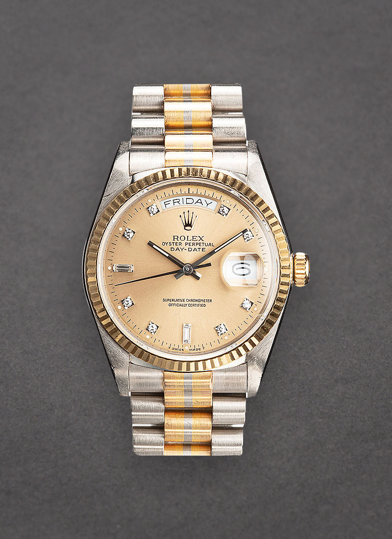 Pre-Owned Rolex Day Date 36mm in Tridor Gold with Fluted Bezel