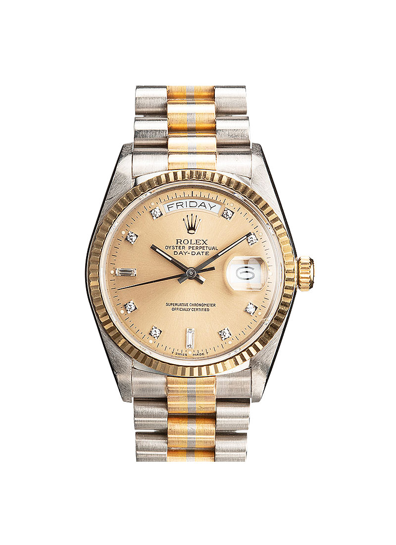 Pre-Owned Rolex Day Date 36mm in Tridor Gold with Fluted Bezel
