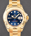 Yacht-master Large Size in Yellow Gold on Oyster Bracelet with Blue Dial with Luminous Markers