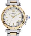 Pasha de Diver 38mm in Steel with Yellow Gold Bezel on Steel and Yellow Gold Bracelet with Silver Guilloche Dial