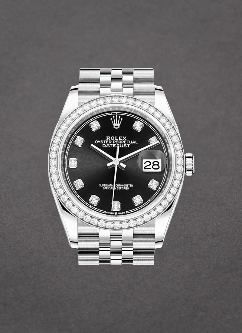 Rolex Unworn Datejust 36mm in Steel with Diamond Bezel