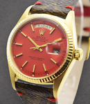 Day-Date President Ref 1803 with Custom Red Dial On  Louis Vuitton Strap