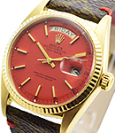 Day-Date President Ref 1803 with Custom Red Dial On  Louis Vuitton Strap