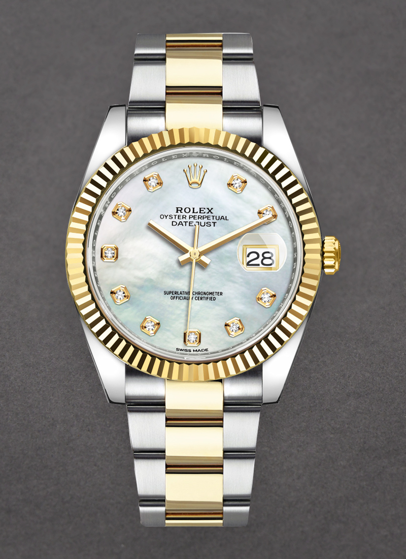 Pre-Owned Rolex Datejust 41mm in Steel with Yellow Gold Fluted Bezel