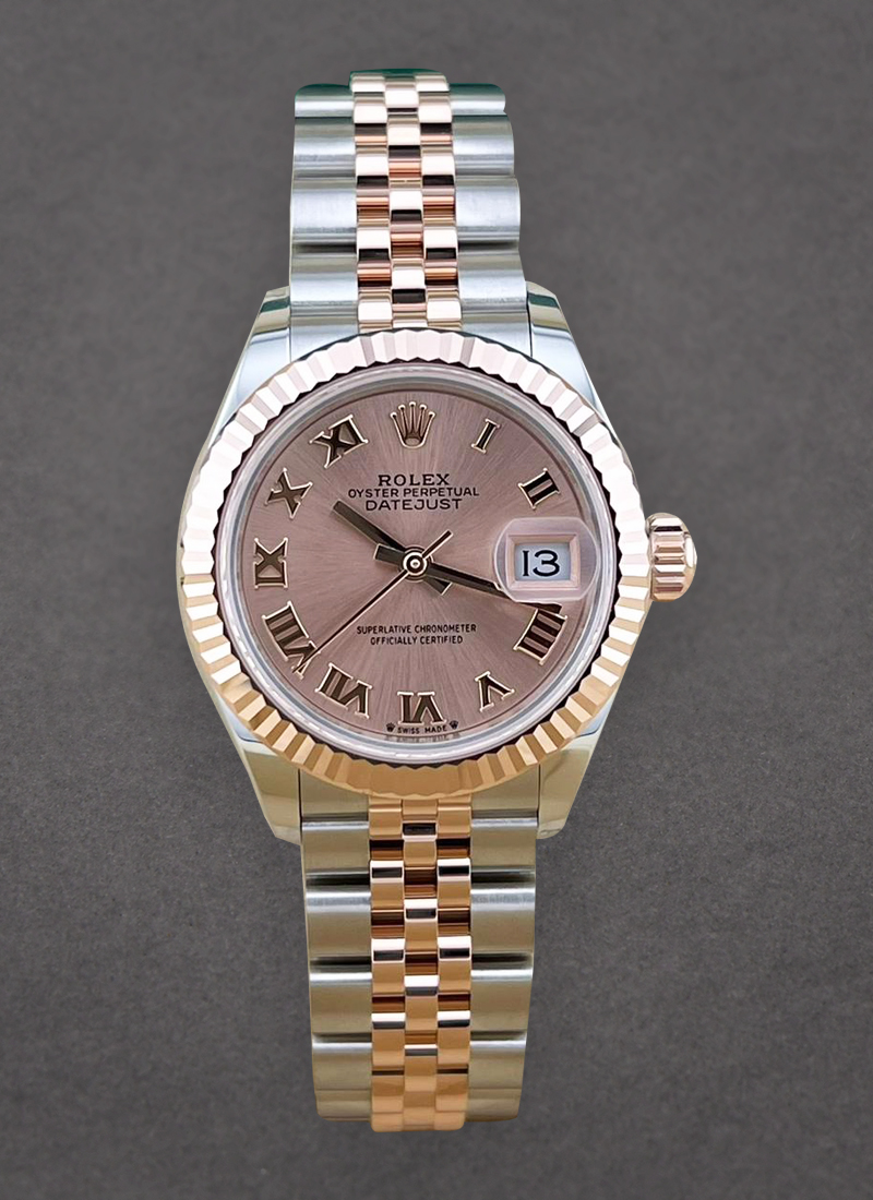 Pre-Owned Rolex Lady's Datejust 26mm in Steel with Rose Gold Fluted Bezel