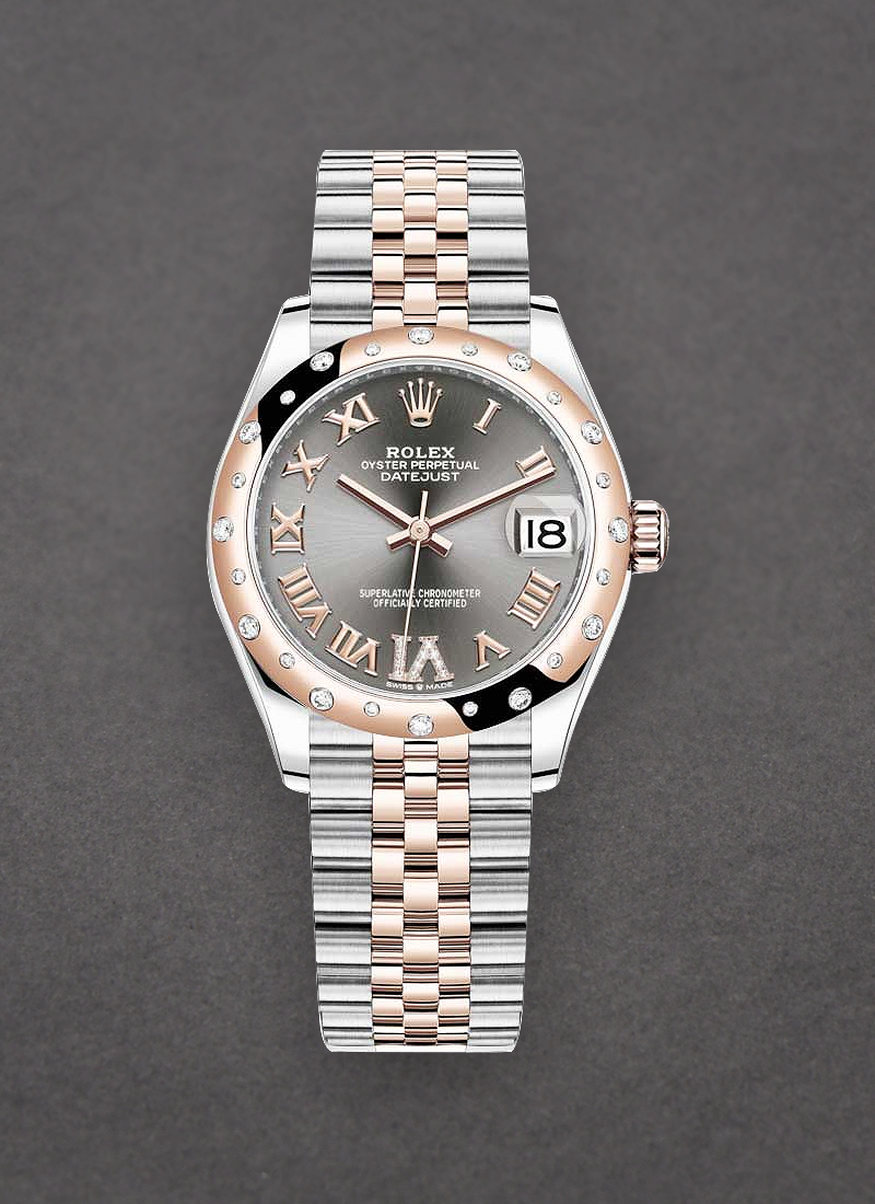 Rolex Unworn Datejust 31mm in Steel with Rose Gold 24 Diamond Bezel