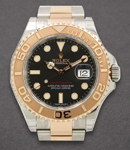 Yacht-Master 40mm in Steel with Rose Gold Bezel on Oyster Bracelet with Black Dial